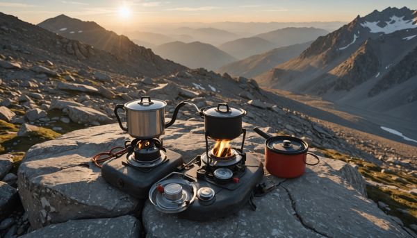 Emporter un réchaud à gaz compact pour cuisiner au sommet