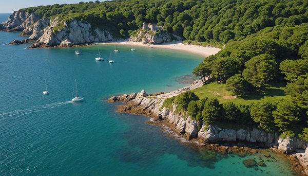 Traversée de l'île de bréhat depuis le camping le neptune